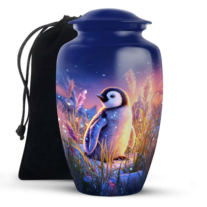 Blue Baby Penguin Urn - Decorative Memorial Urns For Human Ashes