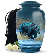 Majestic Snow Bear Funeral Urn - Nature Memorial Urn For Loved Ones