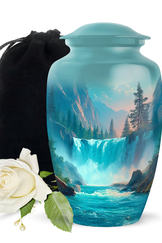 Nature Theme Funeral Urn - Elegant Waterfall Urn For Loved Ones
