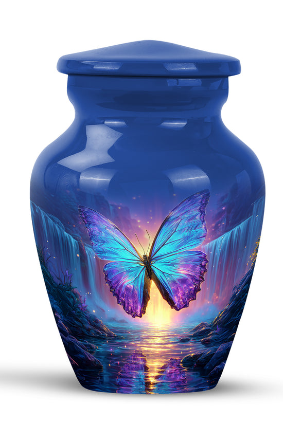 Regal Butterfly Memorial Cremation Urns - Blue 10-inch, 200 cu in - Yatskia