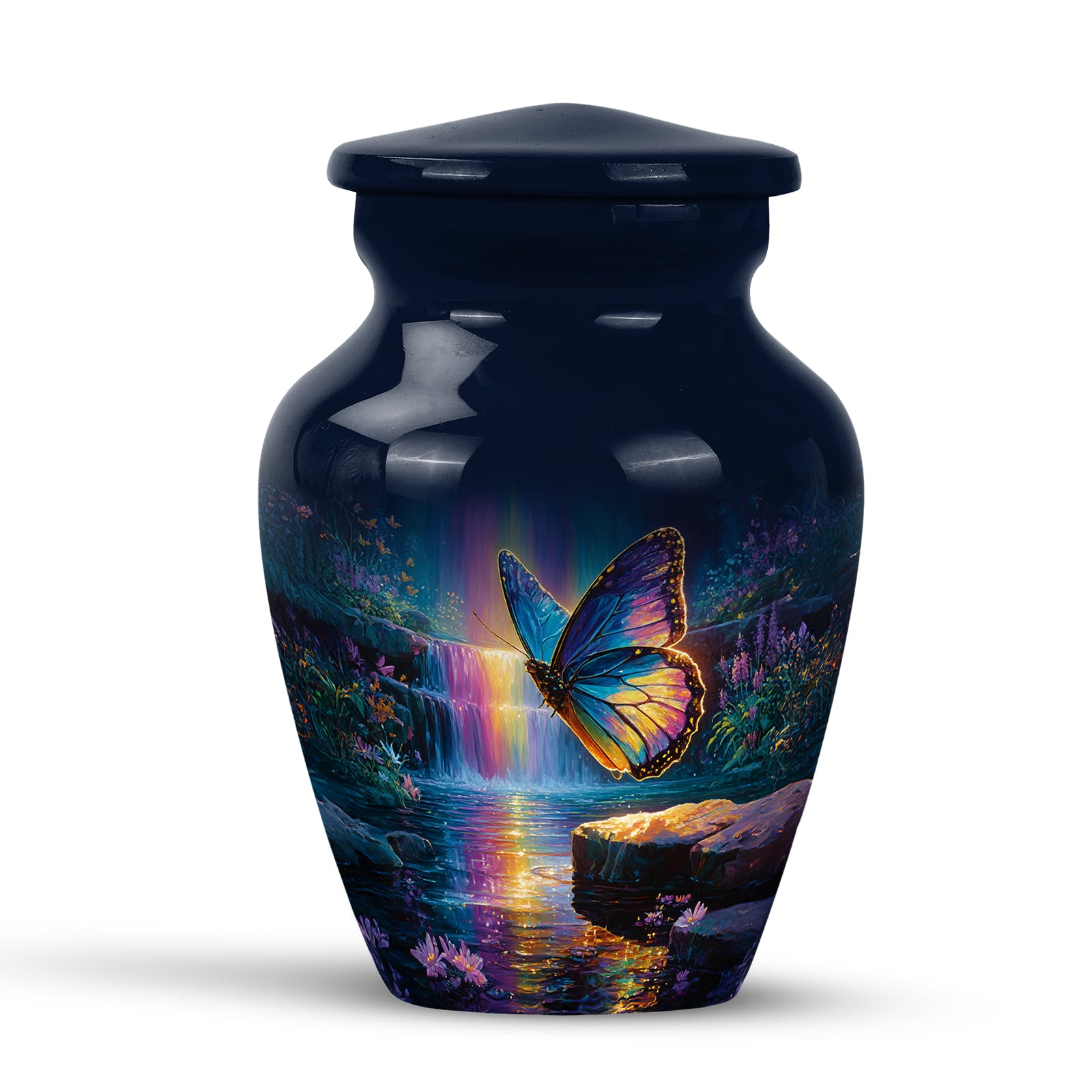 Harmonious Butterfly Cremation Urns for Human Ashes - Blue 10-inch - Yatskia