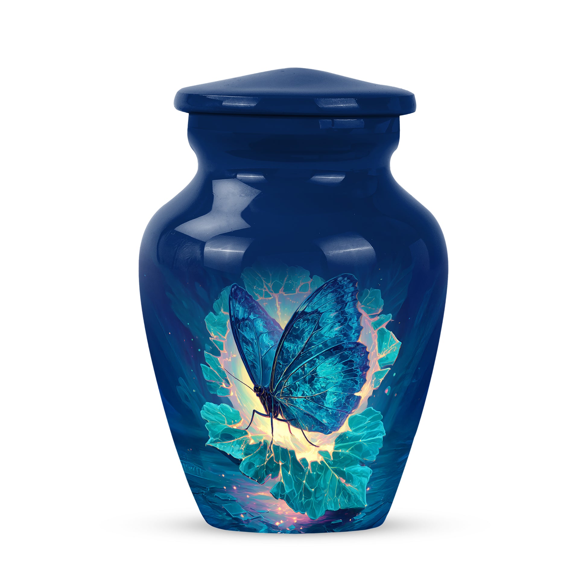 Personalized Butterfly Cremation Urns - Soothing Blue 10-inch, 200 cu in - Yatskia
