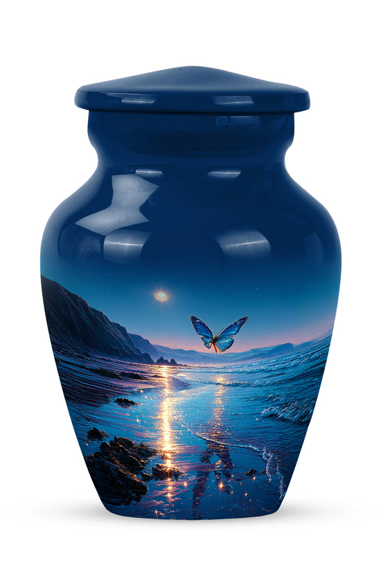 Personalized Butterfly Cremation Urns - Eminent Blue 10-inch, 200 cu in - Yatskia
