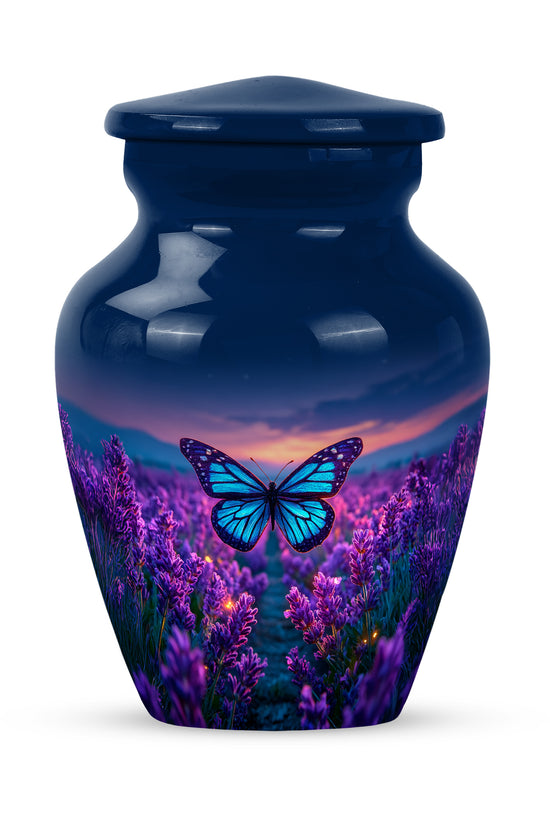 Remarkable Butterfly Memorial Cremation Urns - Blue 10-inch, 200 cu in - Yatskia