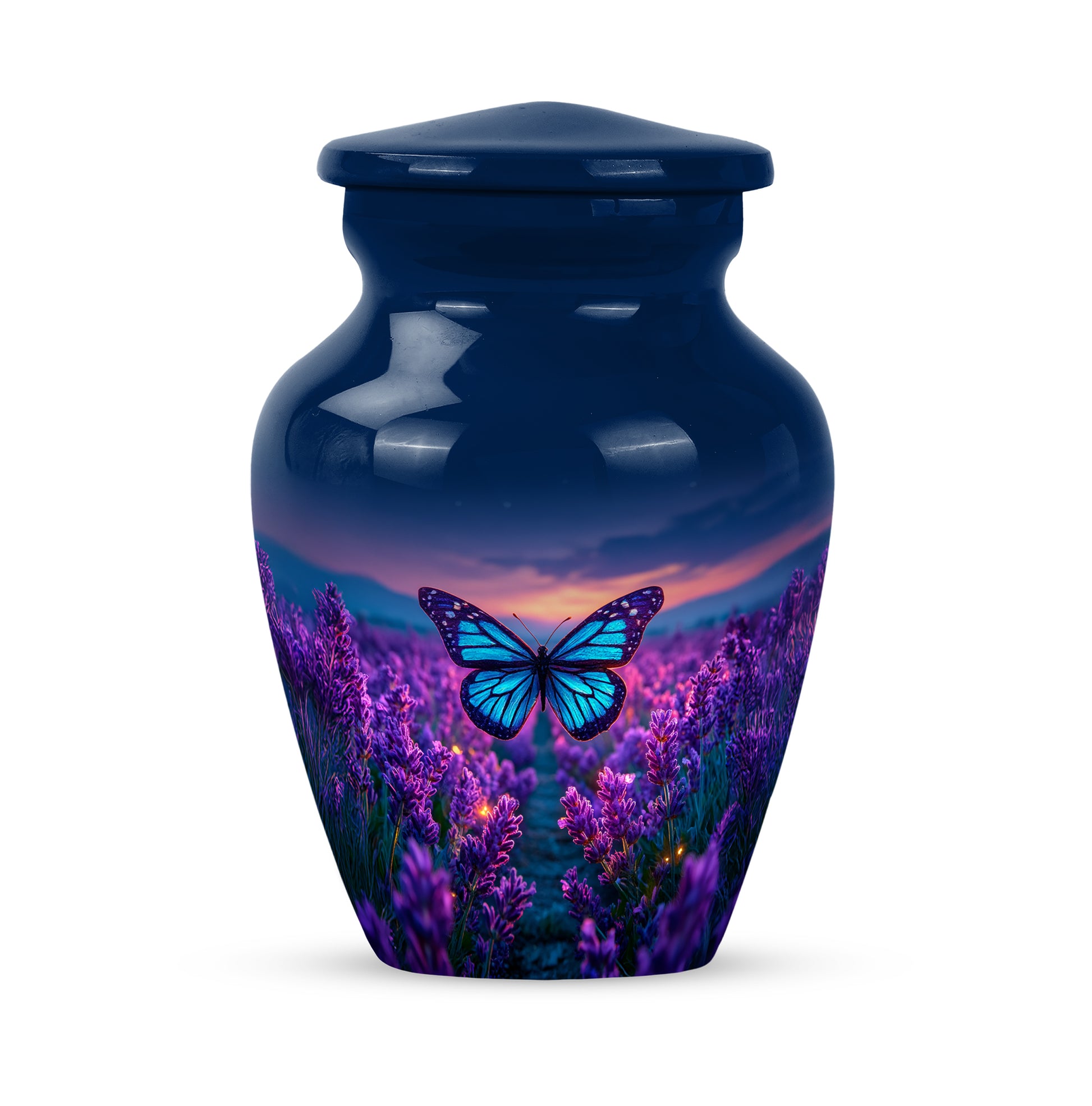Remarkable Butterfly Memorial Cremation Urns - Blue 10-inch, 200 cu in - Yatskia