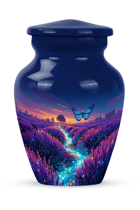 Blue Venerable Butterfly Cremation Urns for Human Ashes - 10-inch, 200 cu in - Yatskia