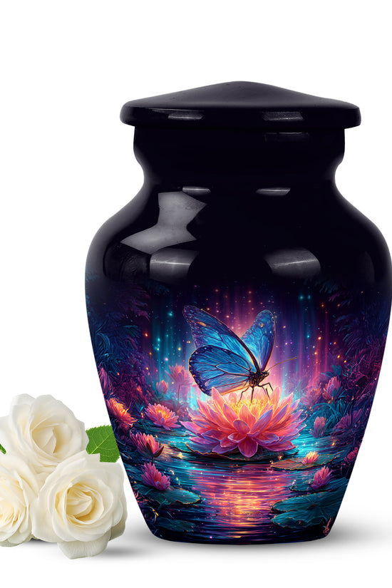Personalized Butterfly Cremation Urns - Tranquil Blue 10-inch, 200 cu in - Yatskia