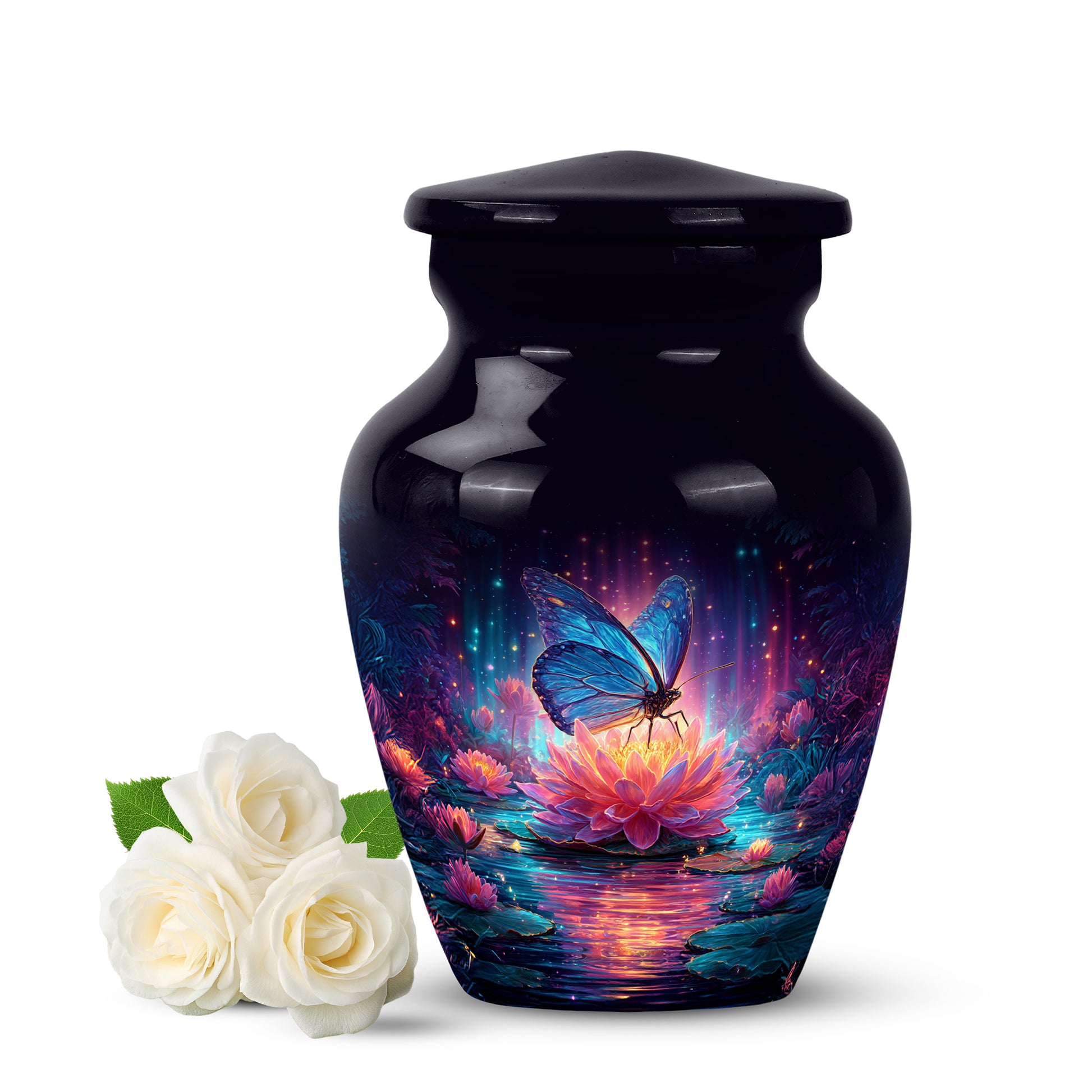 Personalized Butterfly Cremation Urns - Tranquil Blue 10-inch, 200 cu in - Yatskia