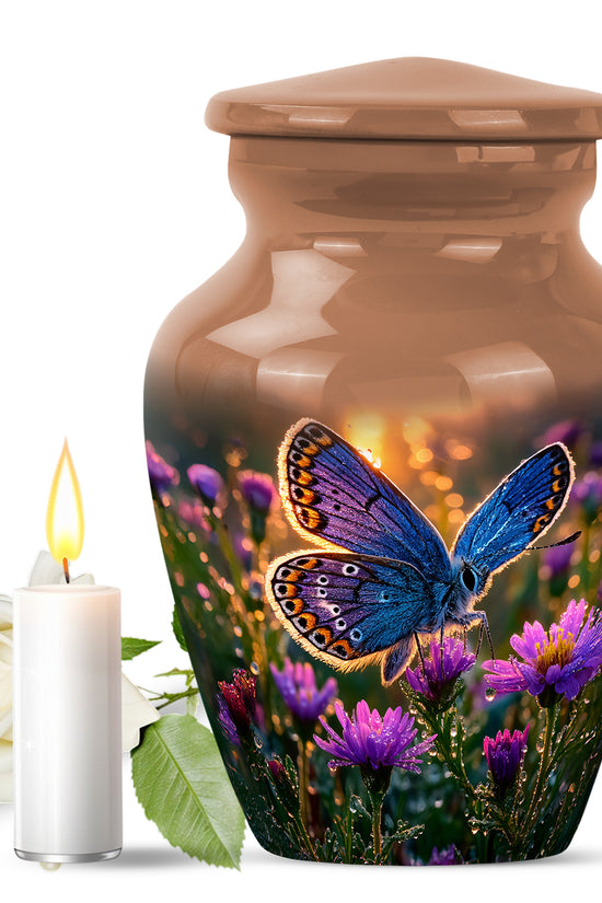Personalized Eternal Butterfly Cremation Urns - Gold 10-inch, 200 cu in - Yatskia