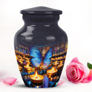 Personalized Gray Revered Butterfly Cremation Urns for Human Ashes - 10-inch, 200 cu in - Karyliz