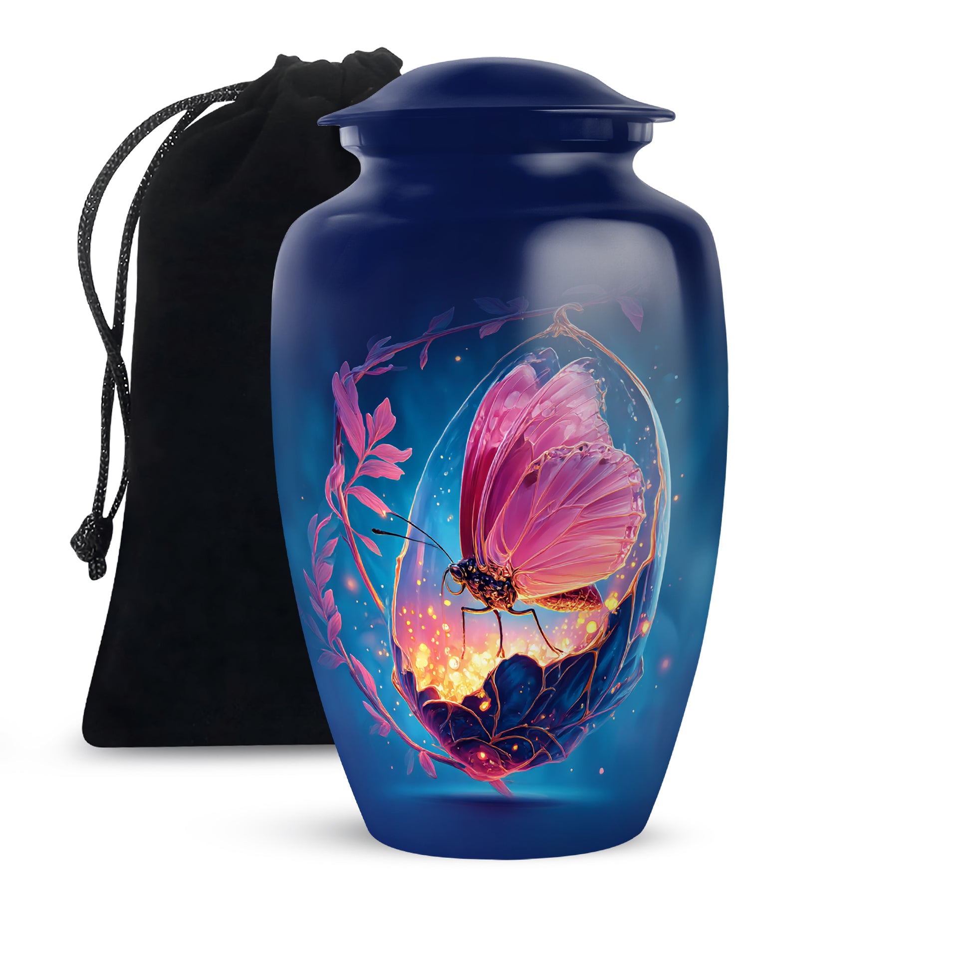 Mystic Butterfly Creamtion Urn - Large Memorial Urn For Human Ashes