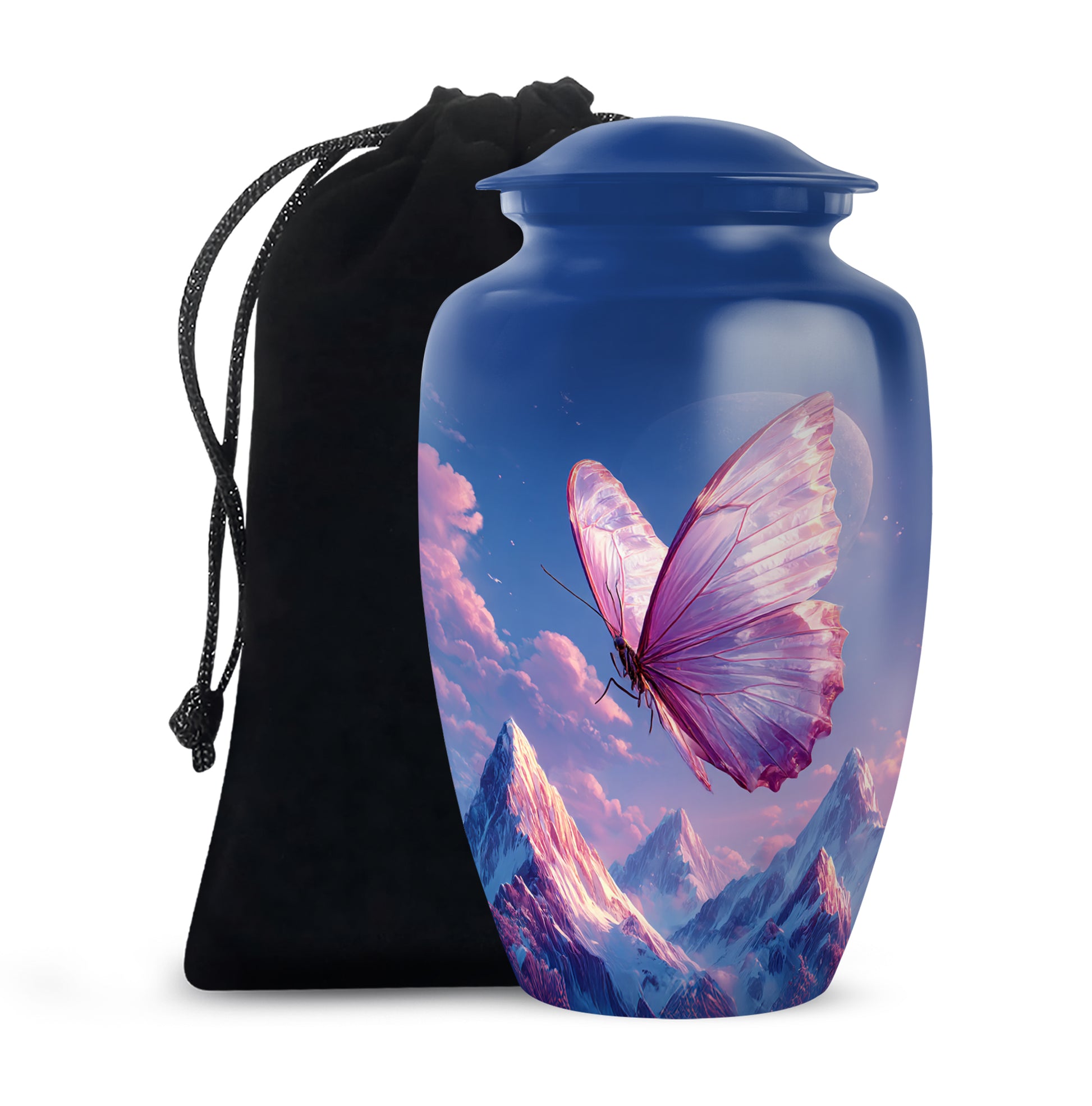 Butterfly Cremation Urn - Beautiful Mountain Funeral Urn For Ashes
