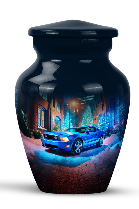 Personalized Seraphic Car Cremation Urns - Blue 10-inch, 200 cu in - Karyliz