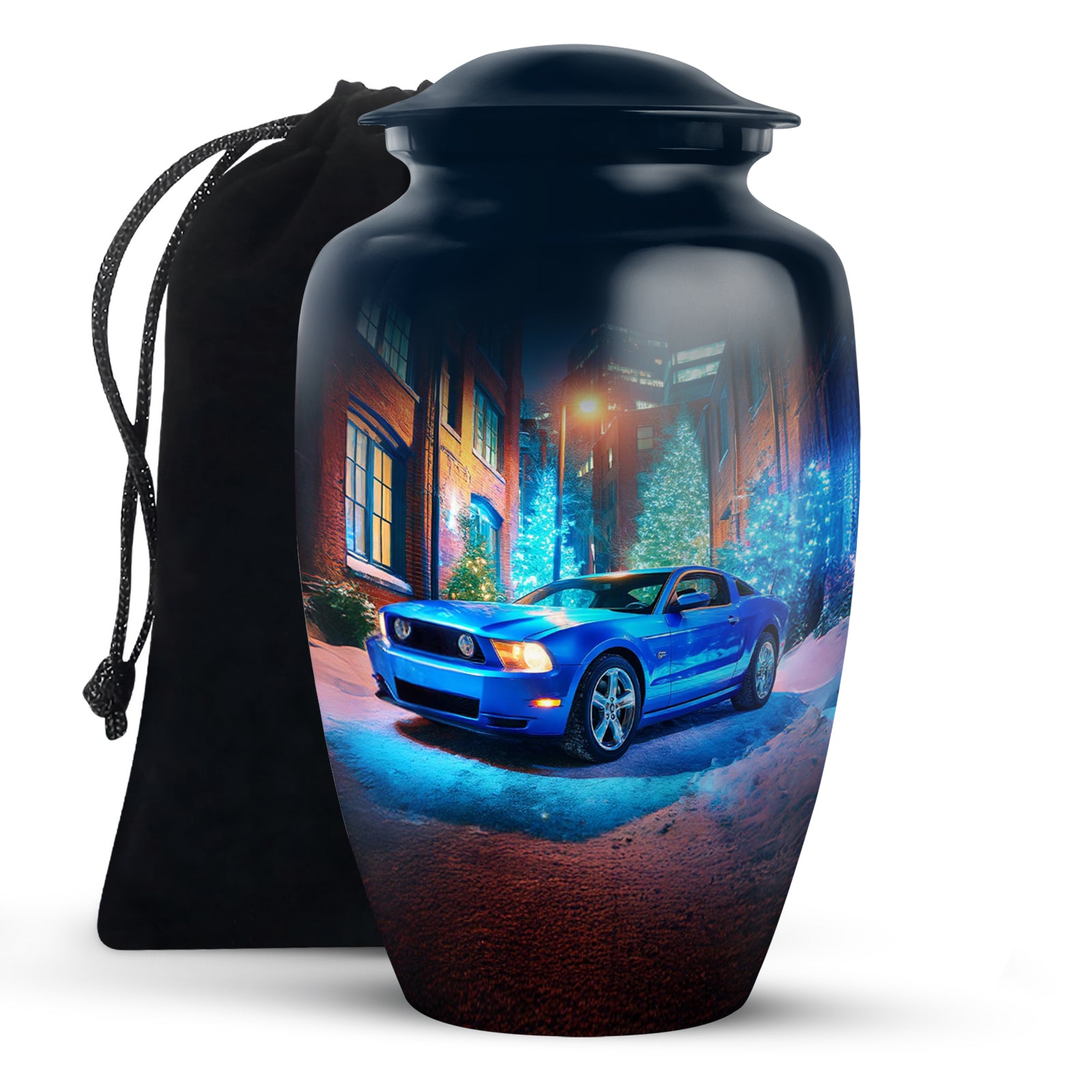 Blue Racing Car Memorial Urn - Race Car Cremation Urns For Ashes