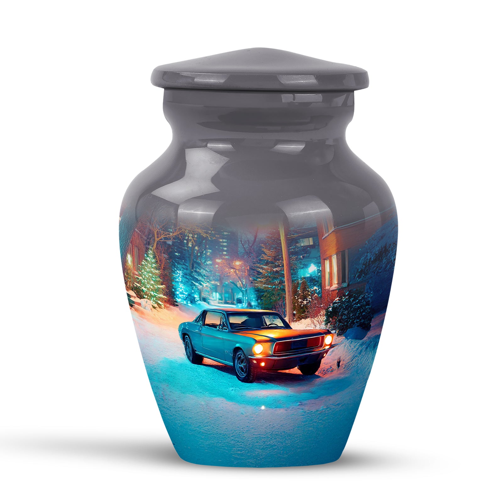 Personalized Gray Car Cremation Urns for Ashes - Majestic 10-inch - Karyliz