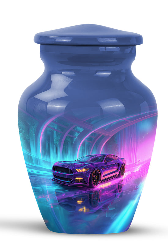 Personalized Blue Sovereign Car Cremation Urns for Human Ashes - 10-inch, 200 cu in - Karyliz