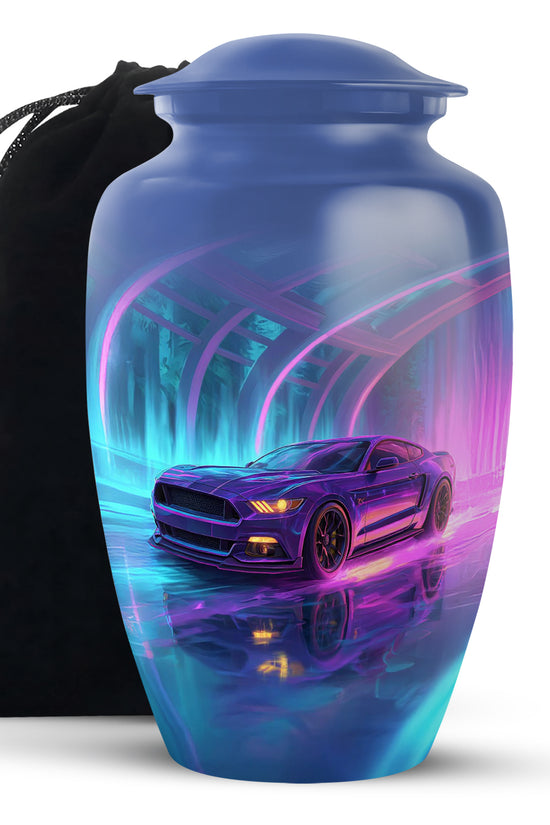 Neon-Purple Muscle Car - Decorative Memorial Container For Ashes