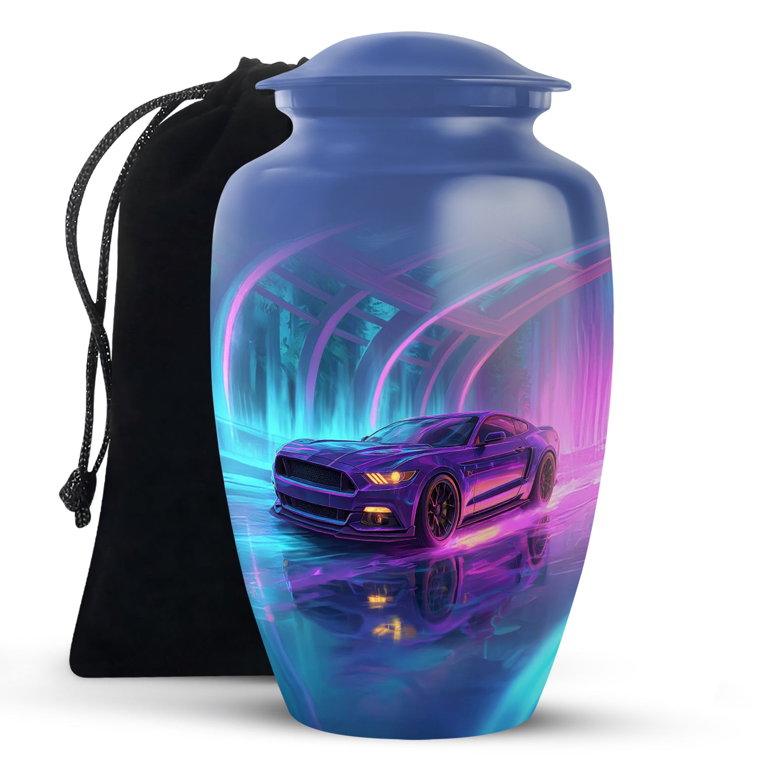 Neon-Purple Muscle Car - Decorative Memorial Container For Ashes