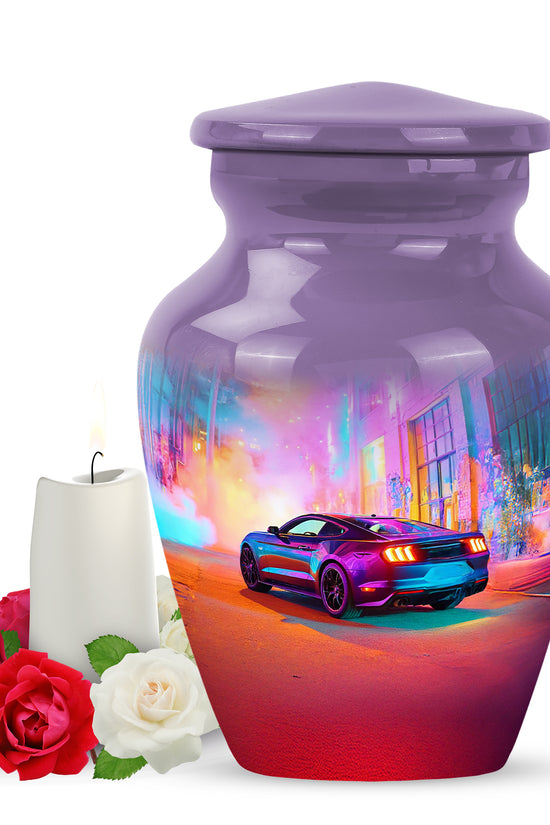 Personalized Purple Cherished Car Cremation Urns for Human Ashes - 10-inch, 200 cu in - Karyliz