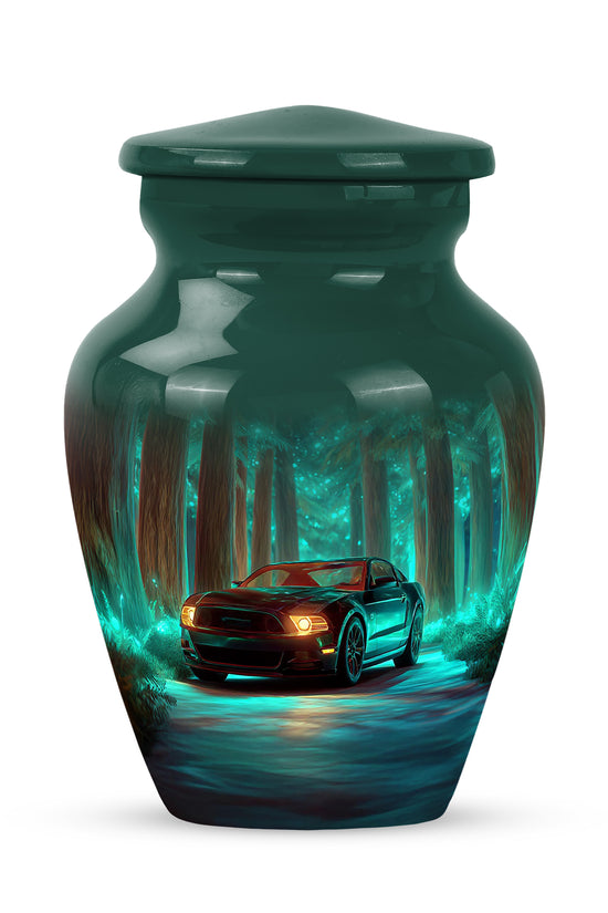Teal Car Cremation Urns - Glorious Homage 10-inch, 200 cu in - Karyliz
