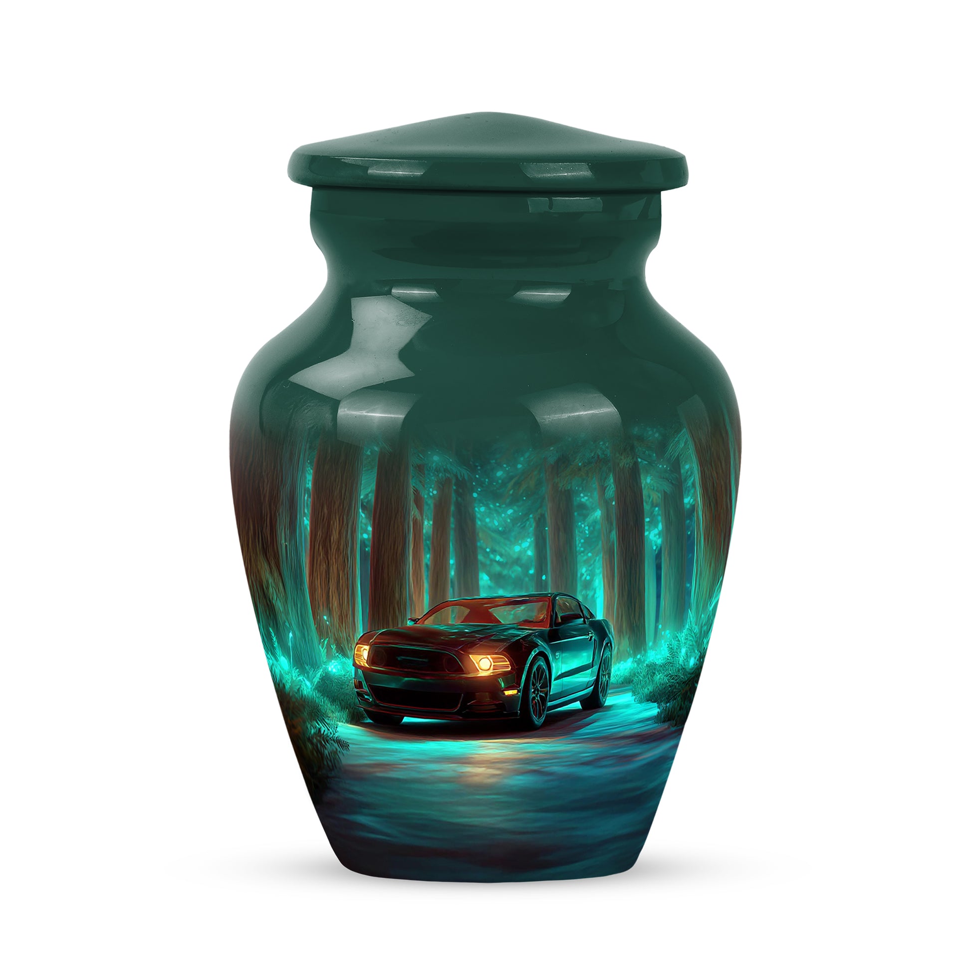 Teal Car Cremation Urns - Glorious Homage 10-inch, 200 cu in - Karyliz