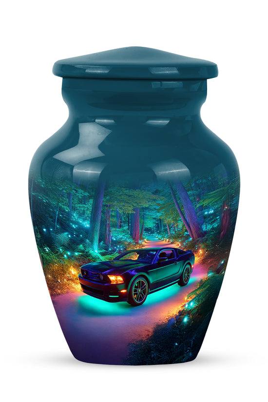 Lustrous Car Cremation Urns for Human Ashes - Blue 10-inch - Karyliz