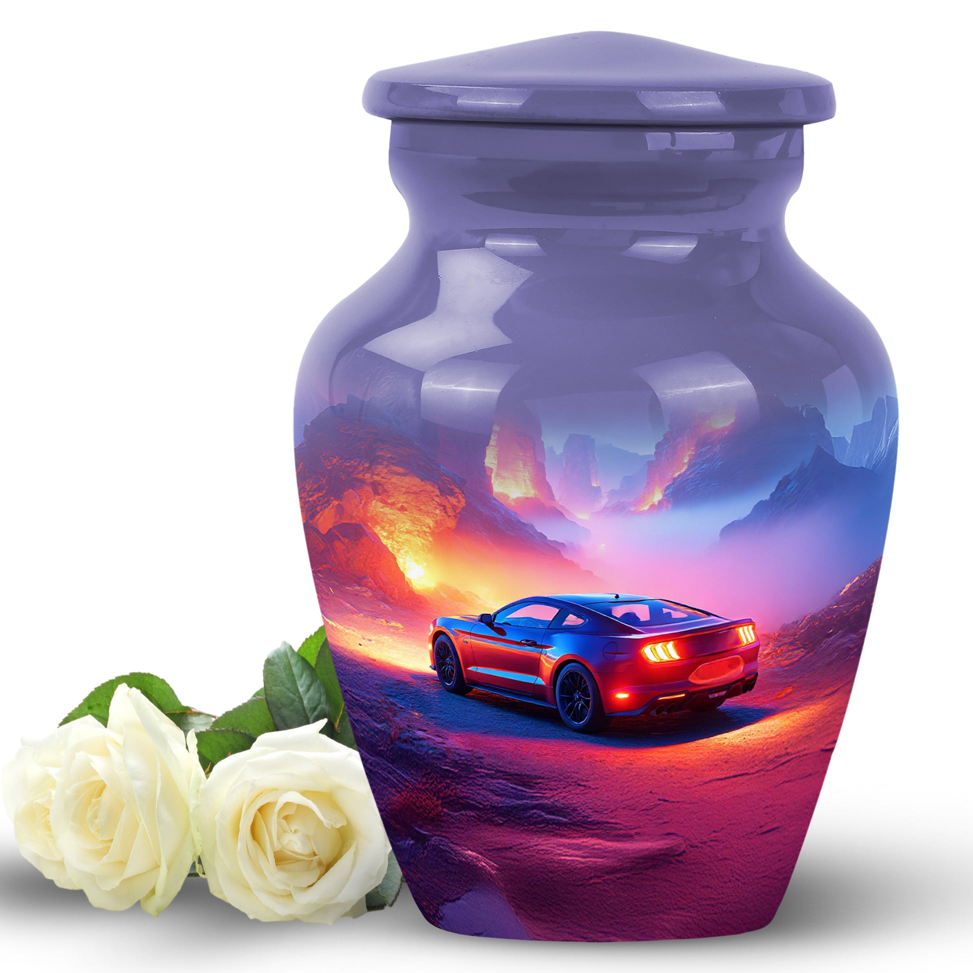 Blue Car Cremation Urns - Imperial Farewell 10-inch, 200 cu in - Karyliz