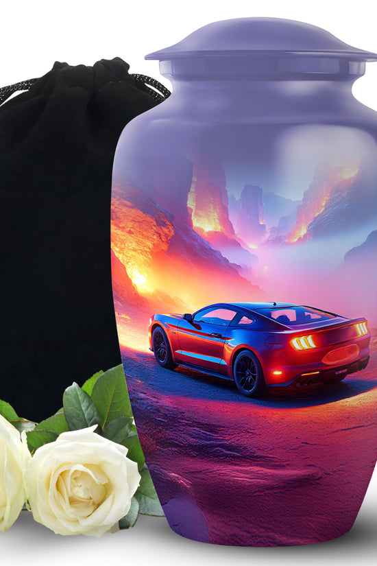 Sports Car Funeral Urn For Men - Pink Cremation Urn For Ashes Burial