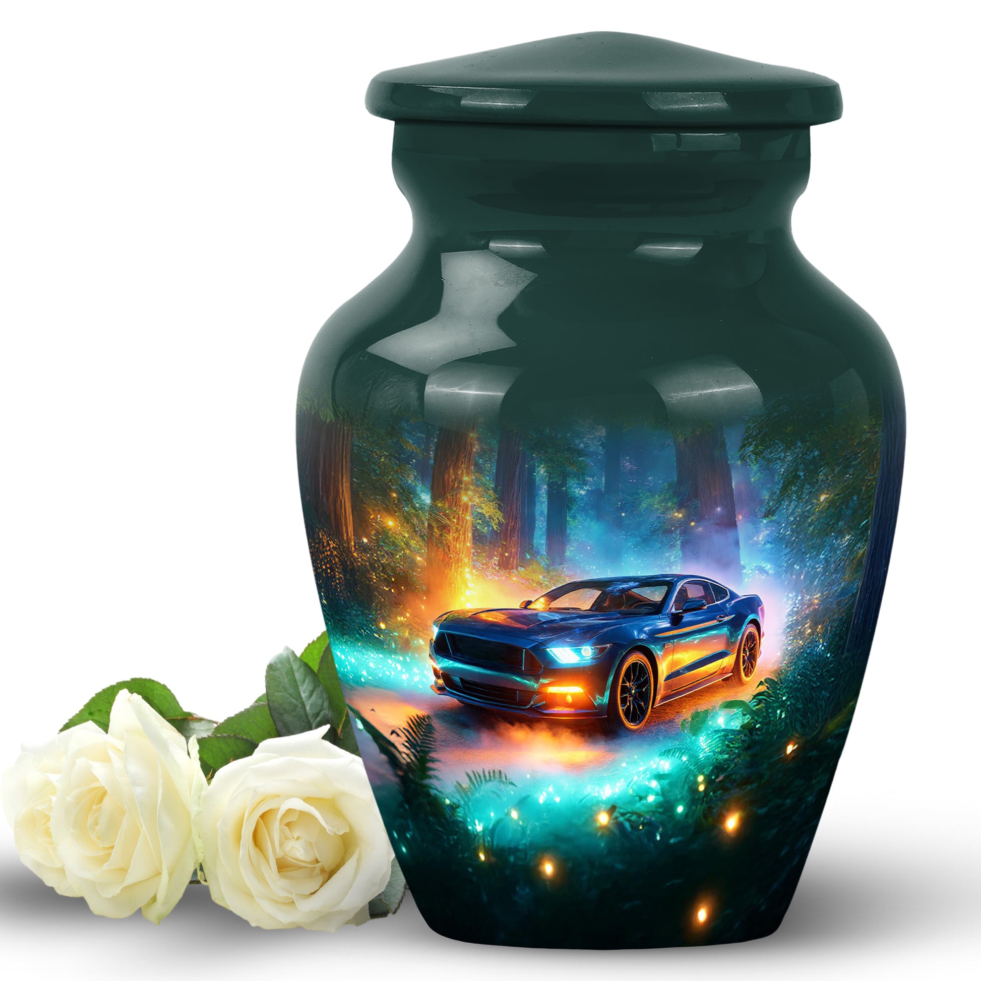 Regal Car Memorial Cremation Urns - Teal 10-inch, 200 cu in - Karyliz