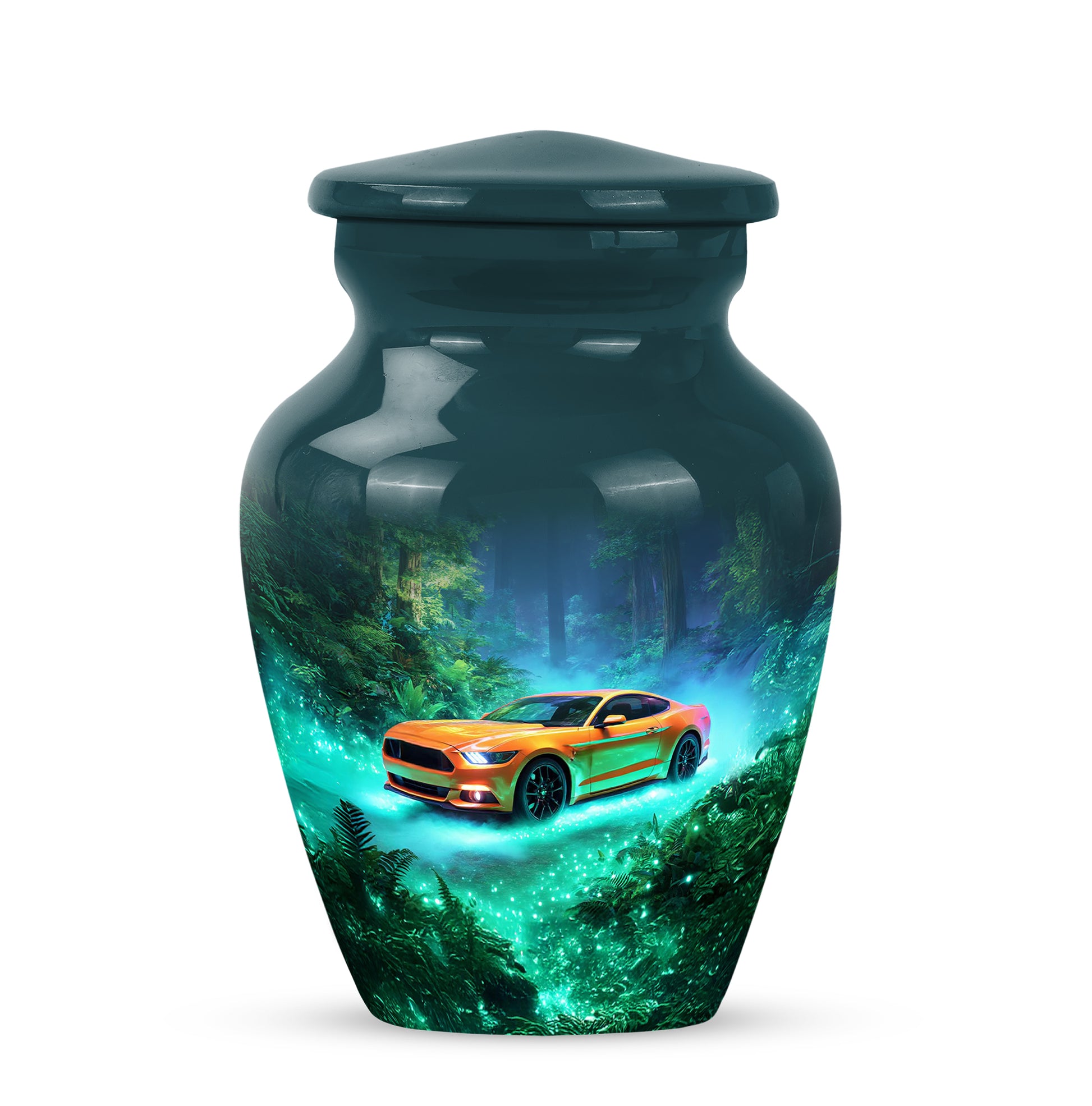 Remarkable Car Memorial Cremation Urns - Teal 10-inch, 200 cu in - Karyliz