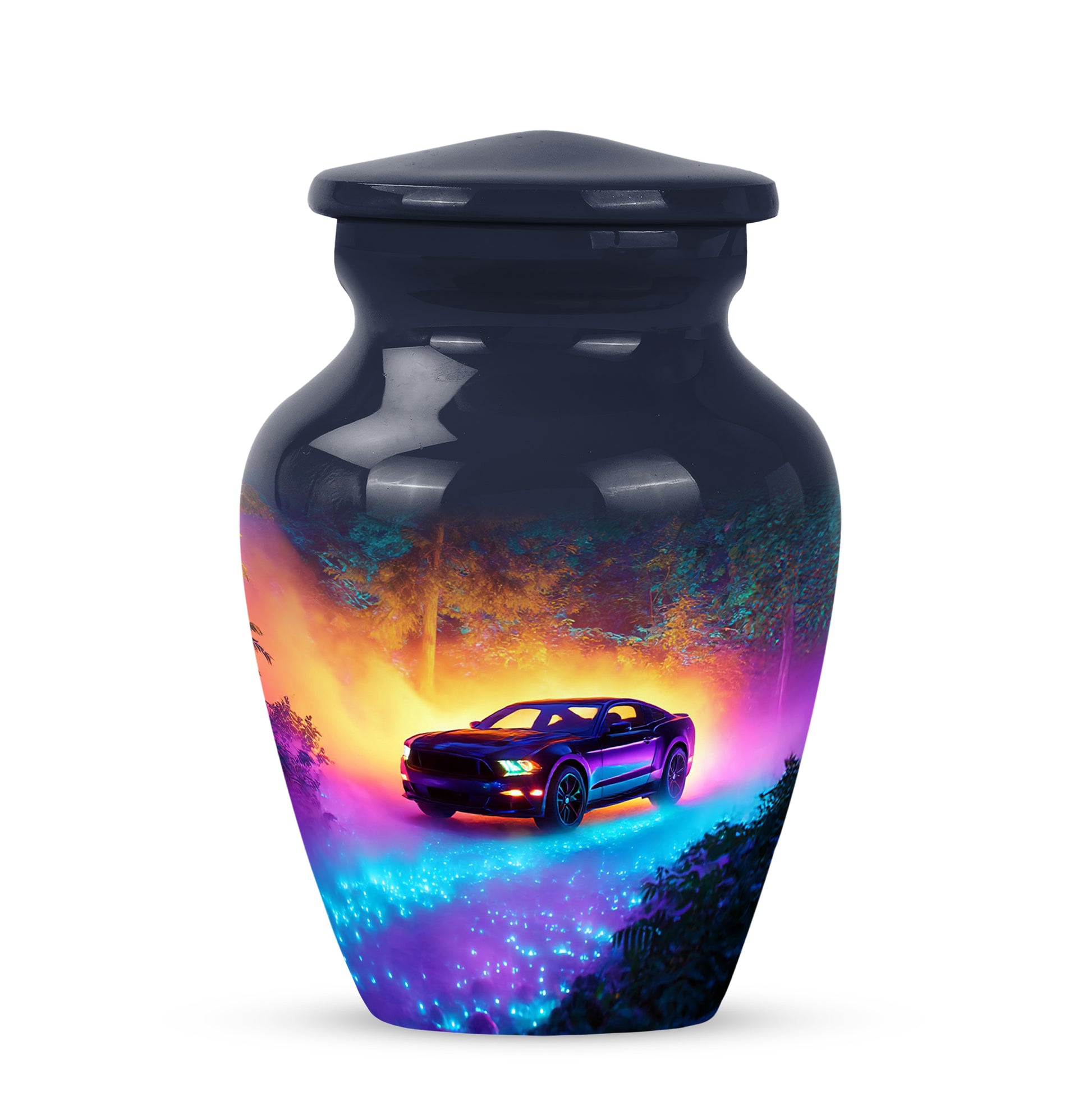 Personalized Magnificent Car Cremation Urns - Blue 10-inch, 200 cu in - Karyliz