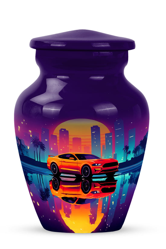 Purple Car Memorial Cremation Urns for Human Ashes - 10-inch, 200 cu in - Karyliz
