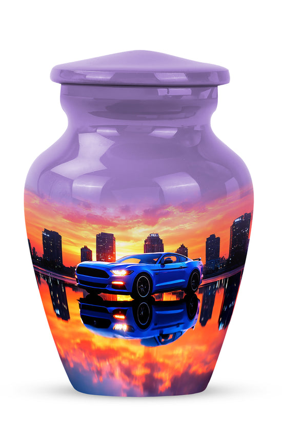 Personalized Purple Cherished Car Cremation Urns for Human Ashes - 10-inch, 200 cu in - Karyliz