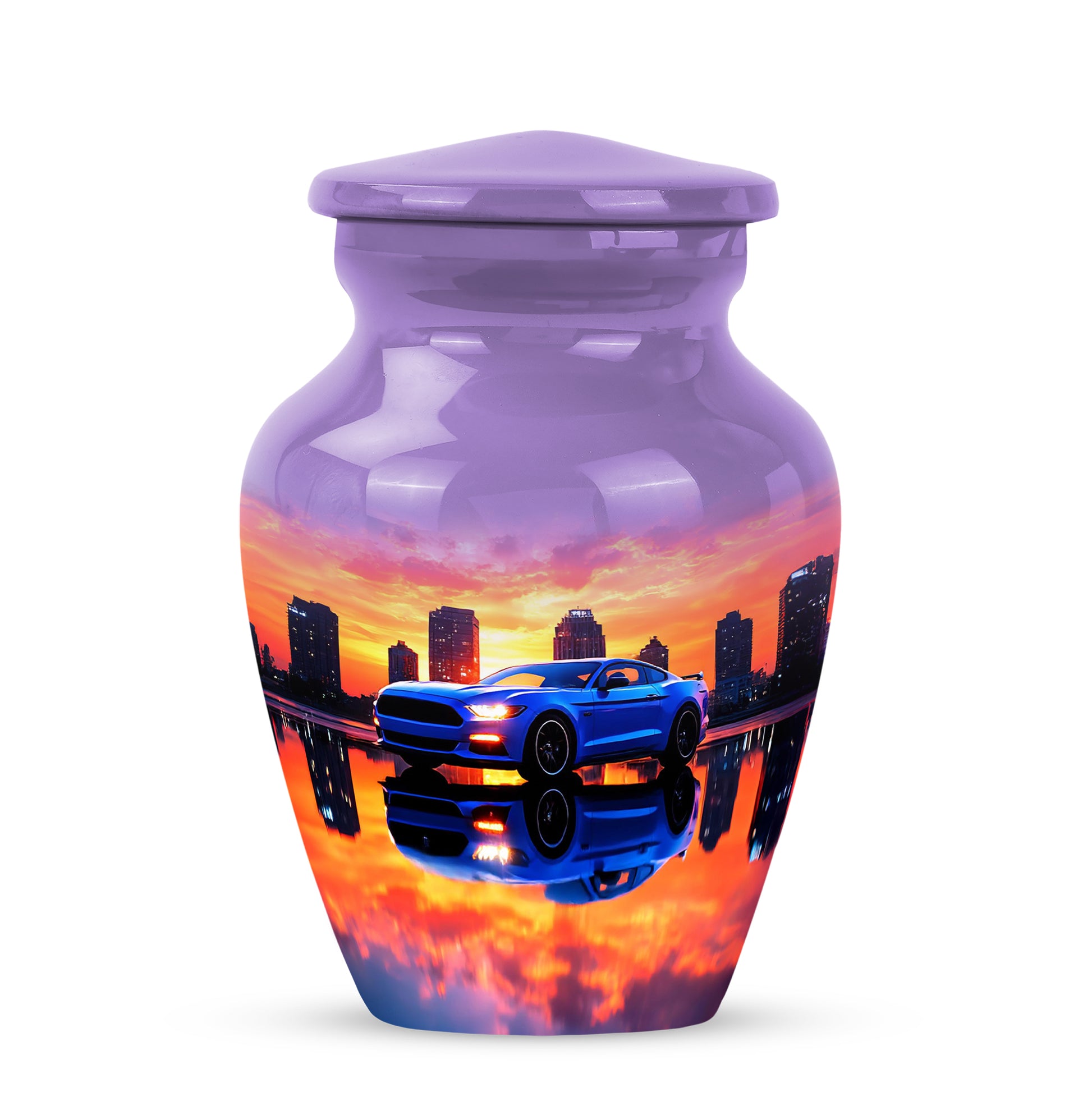 Personalized Purple Cherished Car Cremation Urns for Human Ashes - 10-inch, 200 cu in - Karyliz