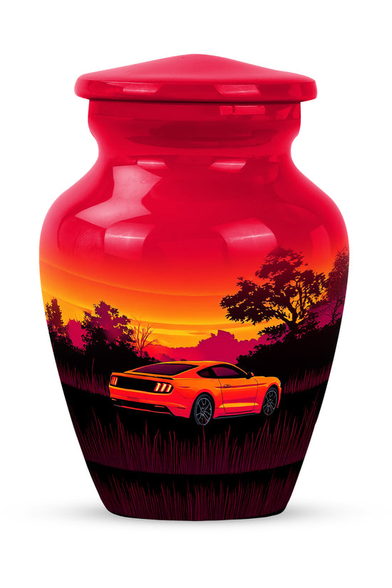 Red Car Cremation Urns - Opulent Homage 10-inch, 200 cu in - Karyliz