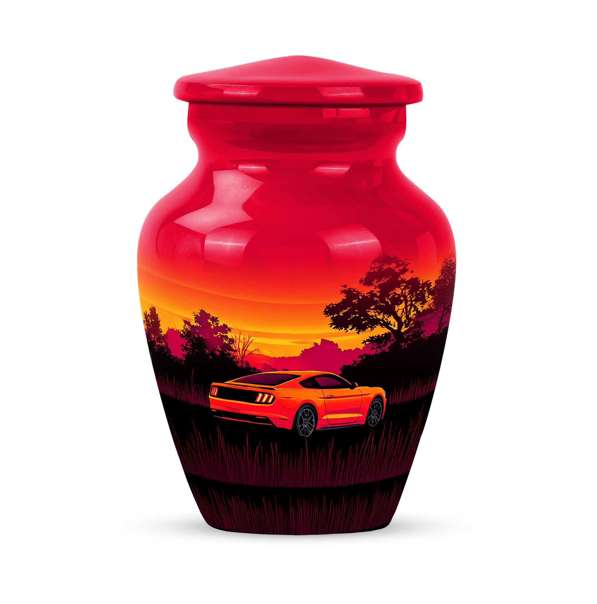 Red Car Cremation Urns - Opulent Homage 10-inch, 200 cu in - Karyliz
