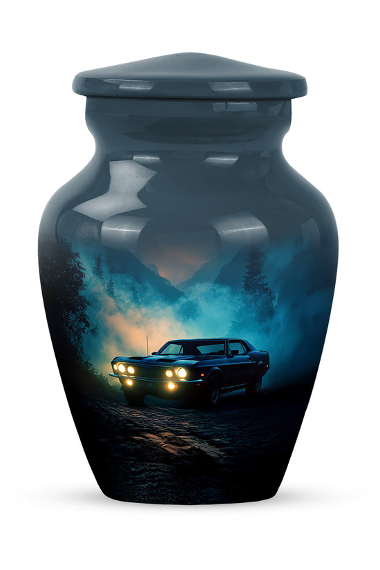 Blue Car Tribute Cremation Urns for Human Ashes - 10-inch, 200 cu in - Karyliz