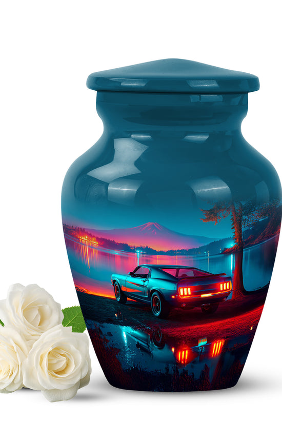 Divine Blue Car Cremation Urn for Ashes - 10-inch, 200 cu in - Karyliz
