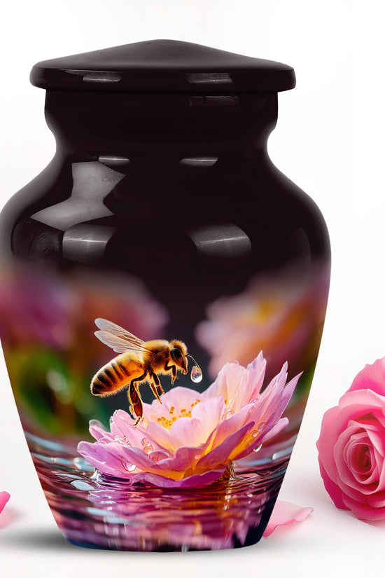 Ethereal Bee Memorial Cremation Urns - Black 10-inch, 200 cu in - Karyliz