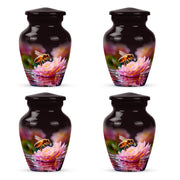 Onyx Black Bee Cremation Urn side profile showing urn shape - traditional bee engraving with hand-polished finish - 10 inch aluminum urn for cremated remains
