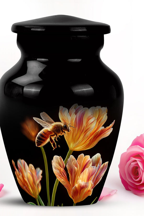Black Bee Cremation Urns - Enduring Farewell 10-inch, 200 cu in - Karyliz