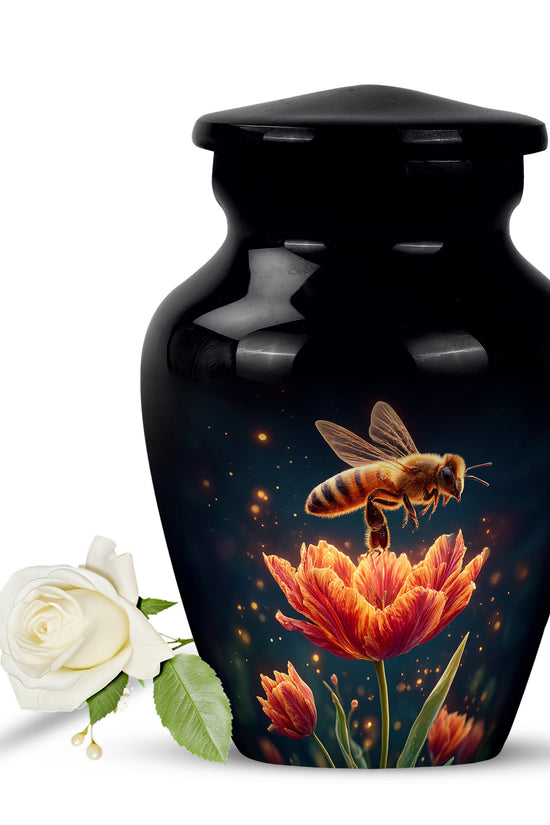 Personalized Black Bee Cremation Urns for Ashes - Enchanting 10-inch - Karyliz