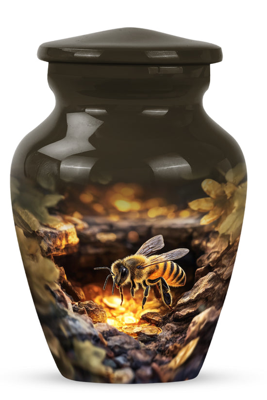 Gold Treasured Bee Cremation Urns for Human Ashes - 10-inch, 200 cu in - Karyliz