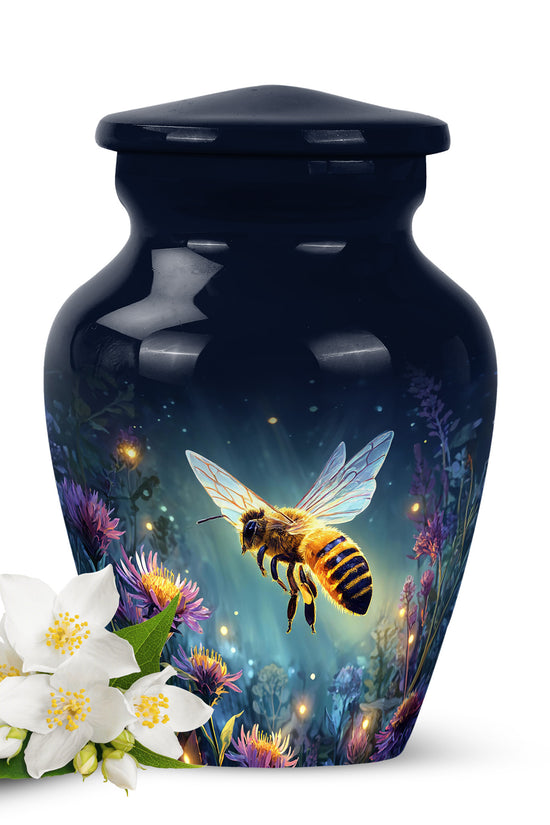 Blue Venerable Bee Cremation Urns for Human Ashes - 10-inch, 200 cu in - Karyliz