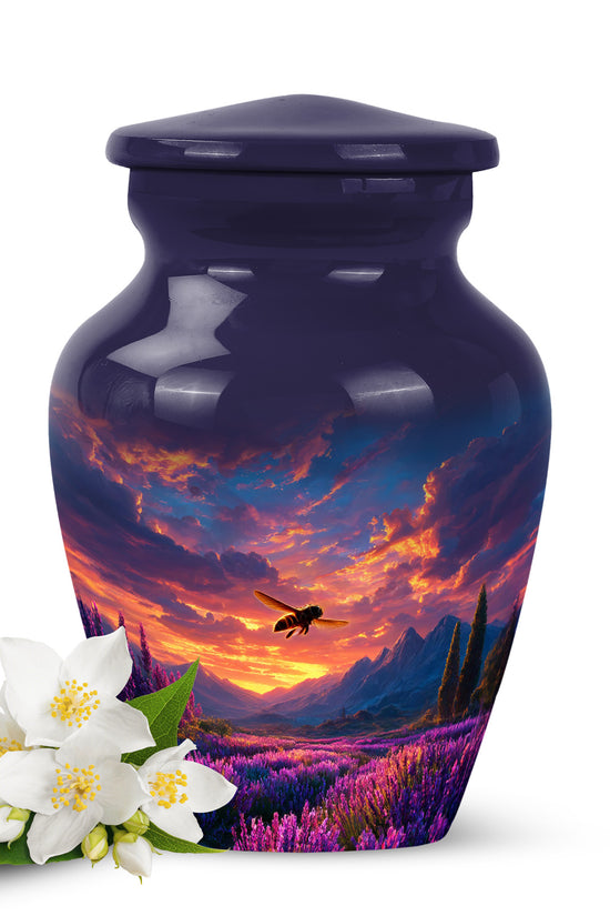 Personalized Bee Cremation Urns - Eminent Blue 10-inch, 200 cu in - Karyliz