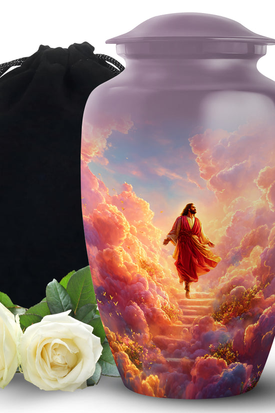 Divine Jesus Funeral Urn - Religious Cremation Urn For Human Ashes