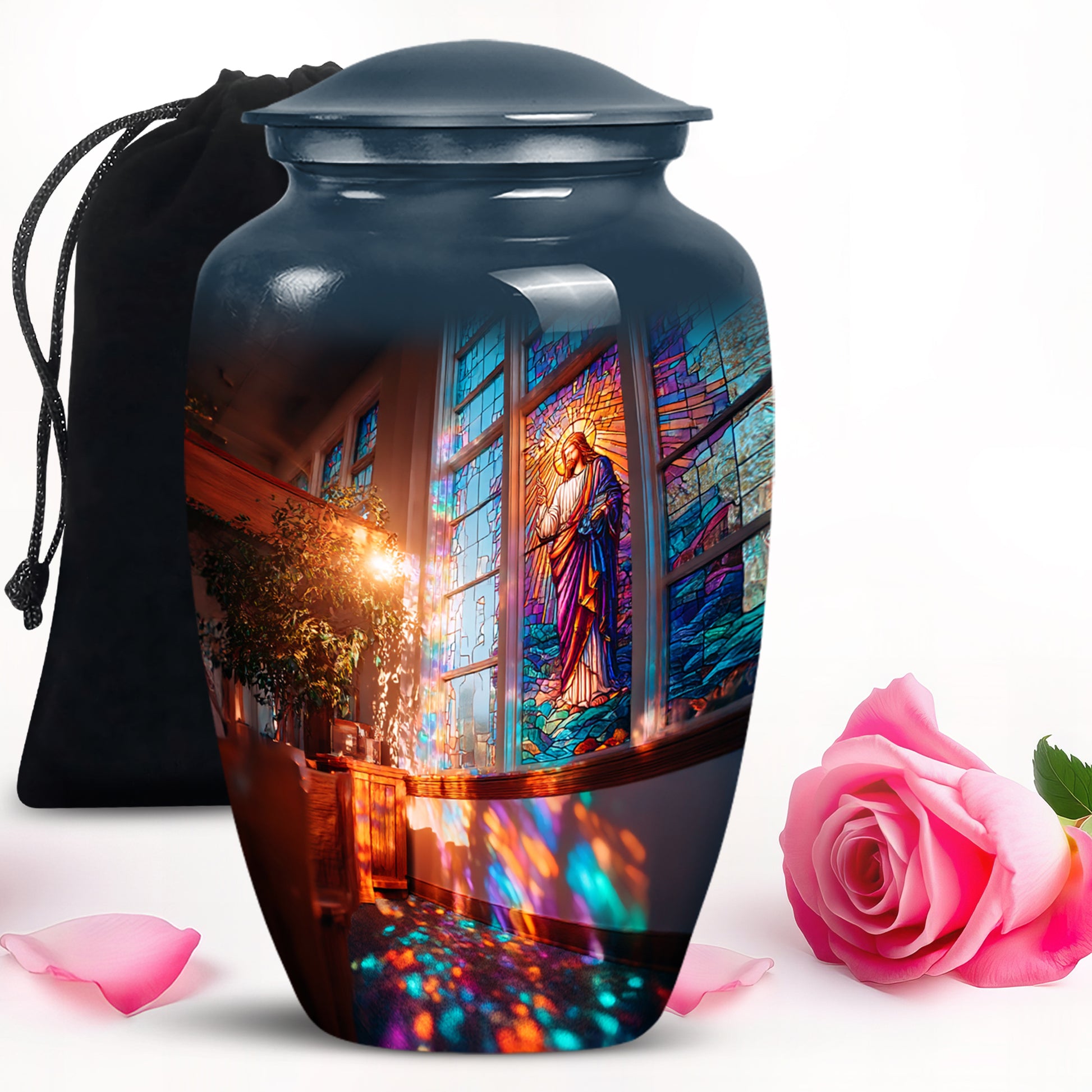 Beautiful Church Memorial Urn - Divine Heaven Light Urn For Burial