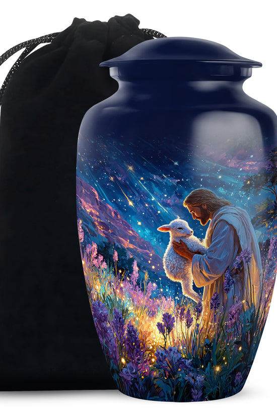 Spiritual Jesus Funeral Urn - Christian Memorial Urn For Loved Ones
