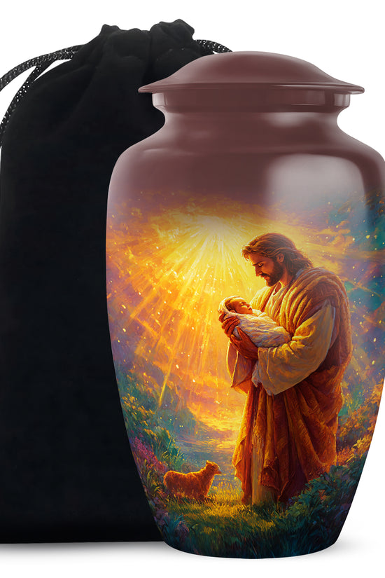 Loving Jesus Funeral Urn - Divine Light Cremation Urn For Adult Ashes