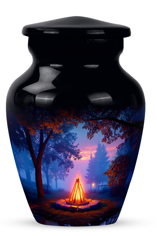 Black Venerable Campfire Cremation Urns for Human Ashes - 10-inch, 200 cu in - Karyliz